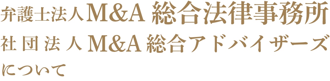 弁護士法人M&A総合法律事務所、社団法人M&A総合アドバイザーズについて